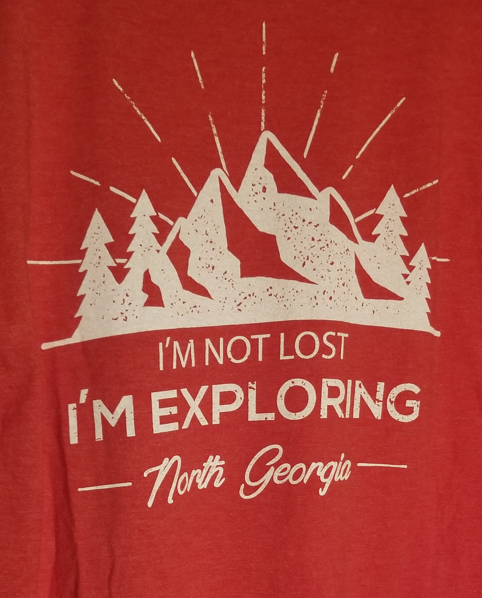 Red Tshirt - I'm Not Lost I'm Exploring North Georgia